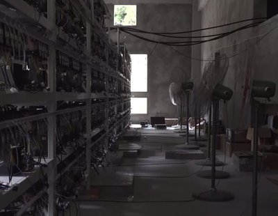 A high-efficiency mining farm packed with advanced Bitcoin miners under optimal cooling conditions